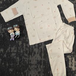Zankhi Kids-Unisex Brown Pure Cotton Clothing Set-image-9