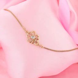 Estele Gold-Plated Jali Work Floral Bracelet with Austrian Crystals for Women-image-94