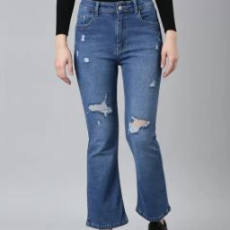 SHOWOFF Blue Denim Distressed Mid Rise Jeans-picture-37