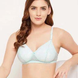 Clovia Blue Lace Work T-Shirt Bra-picture-30