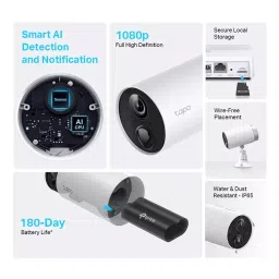 TP-link 1080 Pixel Smart AI Detection Wire-Free Security Camera System Kit, TAPO C400s2 image 2