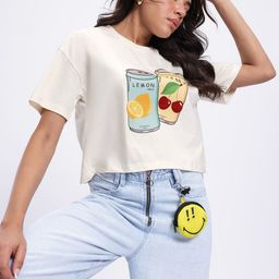 glitchez Everyday Basic Printed Boxy Fit T-shirt-image-5