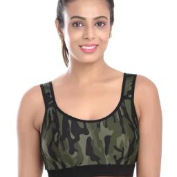 FIMS Green Printed Sports Bra-image-13