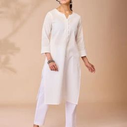Daali White Cotton Regular Fit Kurta-38