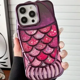 CASE CREATION 3D Mermaid Glitter iPhone 14 Back Case-26