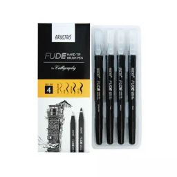 Brustro Calligraphy Brush Pen Extra-fine/Fine/Medium/Bold Black Ink Color, (Pack of 4)-26