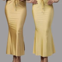TWIN BIRDS Golden & Yellow Plain Saree Shapewear - Pack Of 2-image-77
