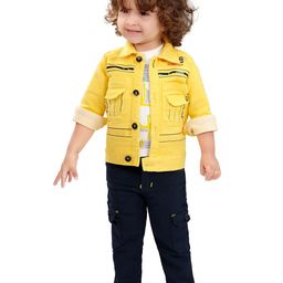 BAESD Boys Printed Shirt Collar Long Sleeves T-Shirt and Shirt with Trouser-54