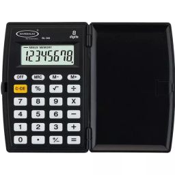 Bambalio 8 Digit Large LCD Display Black Portable Pocket Calculator, BL-300-39