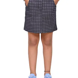 Cloth Bites Girls Pure Cotton Checked Above Knee A-Line Skirt-image-80