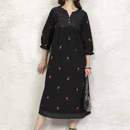 Vishudh Women Embroidered Fit & Flare Midi Dress-image-97