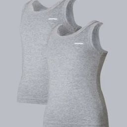 Van Heusen Regular Fit Anti Bacterial Colour Fresh Vest - Pack of 2 - Grey Melange-picture-30