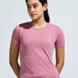 DOMIN8 Pink Slim Fit Sports T-Shirt-image-51