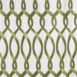 Cortina Olive green & White Set of 2 Fancy Valance Abstract Printed Window Curtains image 3