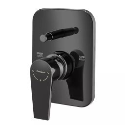 Parryware 3 - Inlet Diverter Upper Trim Praseo Shiny Black Chrome Finish, G5884A5-image-27