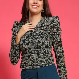 Oxolloxo Women Puff Sleeve Georgette Top-picture-39
