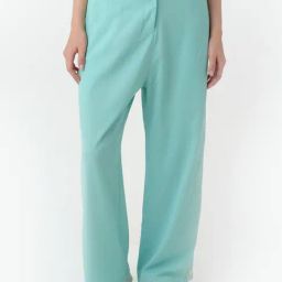 Zink London Turquoise Regular Fit High Rise Trousers-image-61