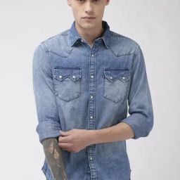 Levi's Ocean Blue Cotton Regular Fit Shirt-picture-26