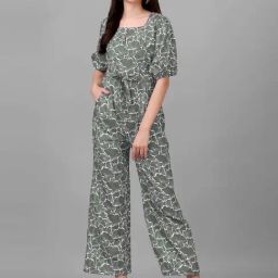 MASAKALI.CO Dark Green Printed Jumpsuit-image-107