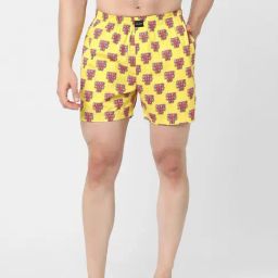 Jack & Jones Yellow Cotton Regular Fit Printed Boxers-image-73