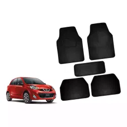Auto Pearl CMBK115 Polyester Standard Mat for Nissan Micra Active (Black)-image-85