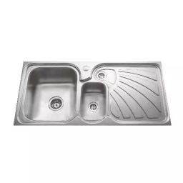 Jayna Signature Collection Jubilee 41x20 inch Matt Finish Stainless Steel Double Bowl Kitchen Sink including Vegetable Bowl & Drain Board, SBMB 08 RHD-image-25
