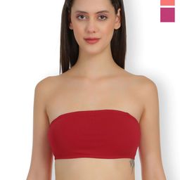 SELFCARE Pack Of 3 Full Coverage Non Padded Bandeau Bra With All Day Comfort-11