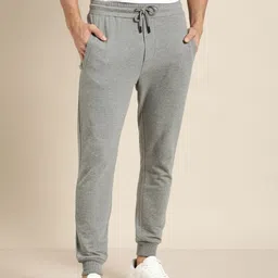 INVICTUS Men Grey Melange Solid Joggers-image-78