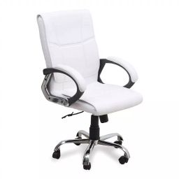 Ergonomica  White leatherette Office Desk Chair-image-49