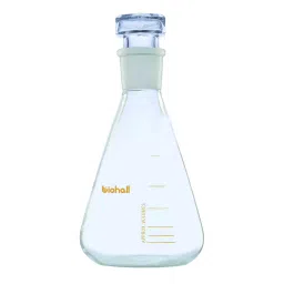 Biohall 2000 ml Conical Flask with Ground Joint and Stopper, BLS.GJE.07 (Pack of 2) image 1
