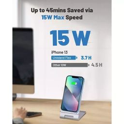 UNIGEN Unistand Flex USB Type A to C Foldable Wireless 15 W White Charging Stand, UFLEXWT image 2