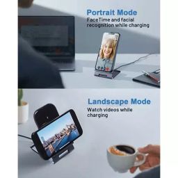 UNIGEN Unistand Flex USB Type A to C Foldable Wireless 15 W White Charging Stand, UFLEXWT image 3
