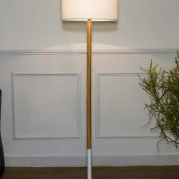 Kapoor Lamp Shades White Wood Unicor Fusion Cotton Shade Floor Lamp-image-24