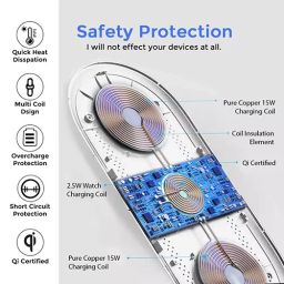 UNIGEN Unidock 3 in 1 USB Type C Wireless  18 W White Charging Mat Station, ‎UD300WT image 3