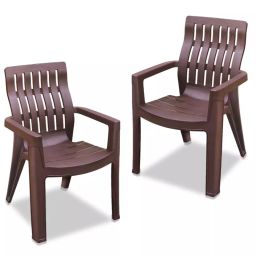 Maharaja Fortuner Plastic Chair Metallic Brown (Set of 2)-picture-1