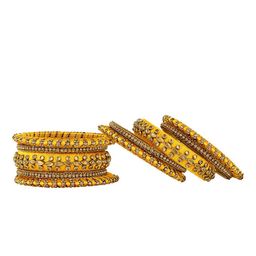 Peora Set Of 10 Gold-Plated Kundan-Studded Bangles image 3