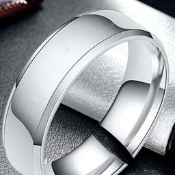 Okos Men Stainless Steel Rhodium-Plated Band Finger Ring-45