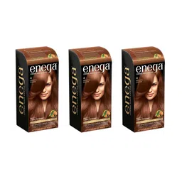 Enega Set Of 3 Long Lasting Creme Hair Color-150 ml Each Shade-Natural Brown-15