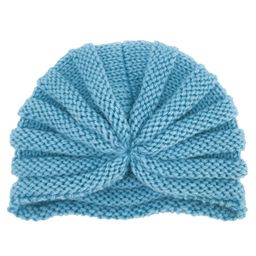 Syga Winter Woollen Hat Bowknot Turban Blue - Diameter 34 cm-12