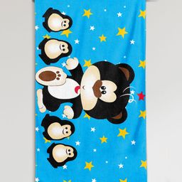 Sassoon Cartoon Printed Medium Cotton Bath Towel in 300 GSM for Kids Penguin- Blue-image-86