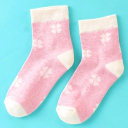 Mustang Cotton Ankle Length Socks With Leafs Print - Pink-image-27