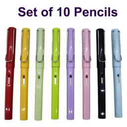Asera Never Ending Inkless Pencils Infinity Everlasting Replaceable Graphite Extra 2PC Nibs Set with 1PC of Pencil Case Portable Eraser Reusable Unlimited Writing Pack of 10 Pencils - Mulricolor-25