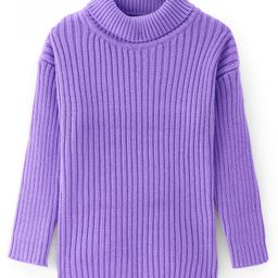 Pine Kids Knit Full Sleeves Turtleneck Sweater - Purple-image-57