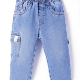 Little Kangaroos Denim Woven Jeans With Patch Work Detailing - Light Blue-picture-20