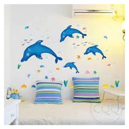 Jaamso Royals Dolphin Fish Marine Animals Wall Decor Wall Sticker-image-9