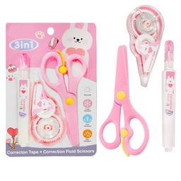 Bunie Correction Tape with Fluid and Scissor SetPink-image-0