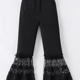Mark & Mia Full Length Leggings with Floral Chikankari Detailing - Black-image-57