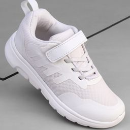 Pine Kids Velcro Closure School Shoes - White-image-18