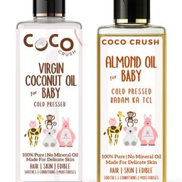 Coco Crush Cold Pressed Almond Oil & Virgin Coconut Oil Combo for Babies ,For Hair and Body Massage|400 ml(2*200)-33