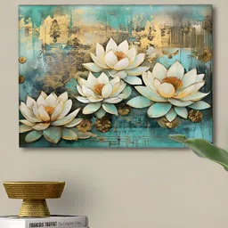 Myntra Elegant Homes Blue & White Canvas Floral And Botanical Wall Arts-image-22
